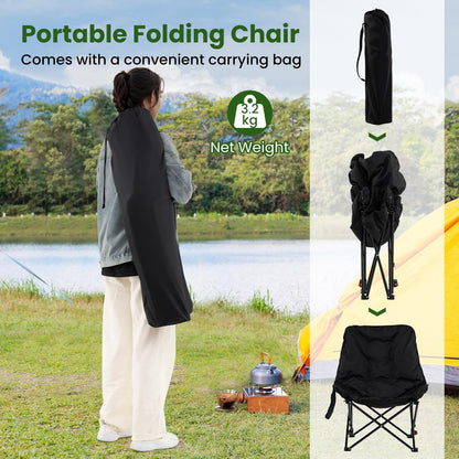 Folding Camping Chair, Lightweight Director Chair with Storage Pocket and Carrying Bag