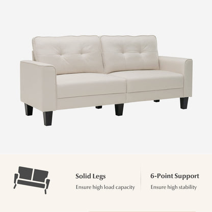 Modern Upholstered Corner Sofa Couch with 2 Removable Back Cushions
