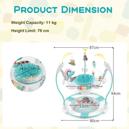 Height Adjustable Infant Activity Center with 360° Rotary Seat