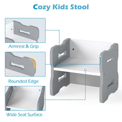Kids Table and Chair Set 3-Piece Toddler Set with 2 Stools and Activity Table