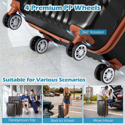 Large/Medium/Small Carry on Suitcase Sets with Premium Wheels and TSA Approved Lock