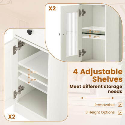 Vanity Desk with Mirror and Lights for Bedroom