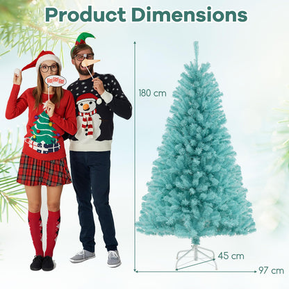 6 Feet Artificial Xmas Tree Pre-Lit with Folding Metal Stand