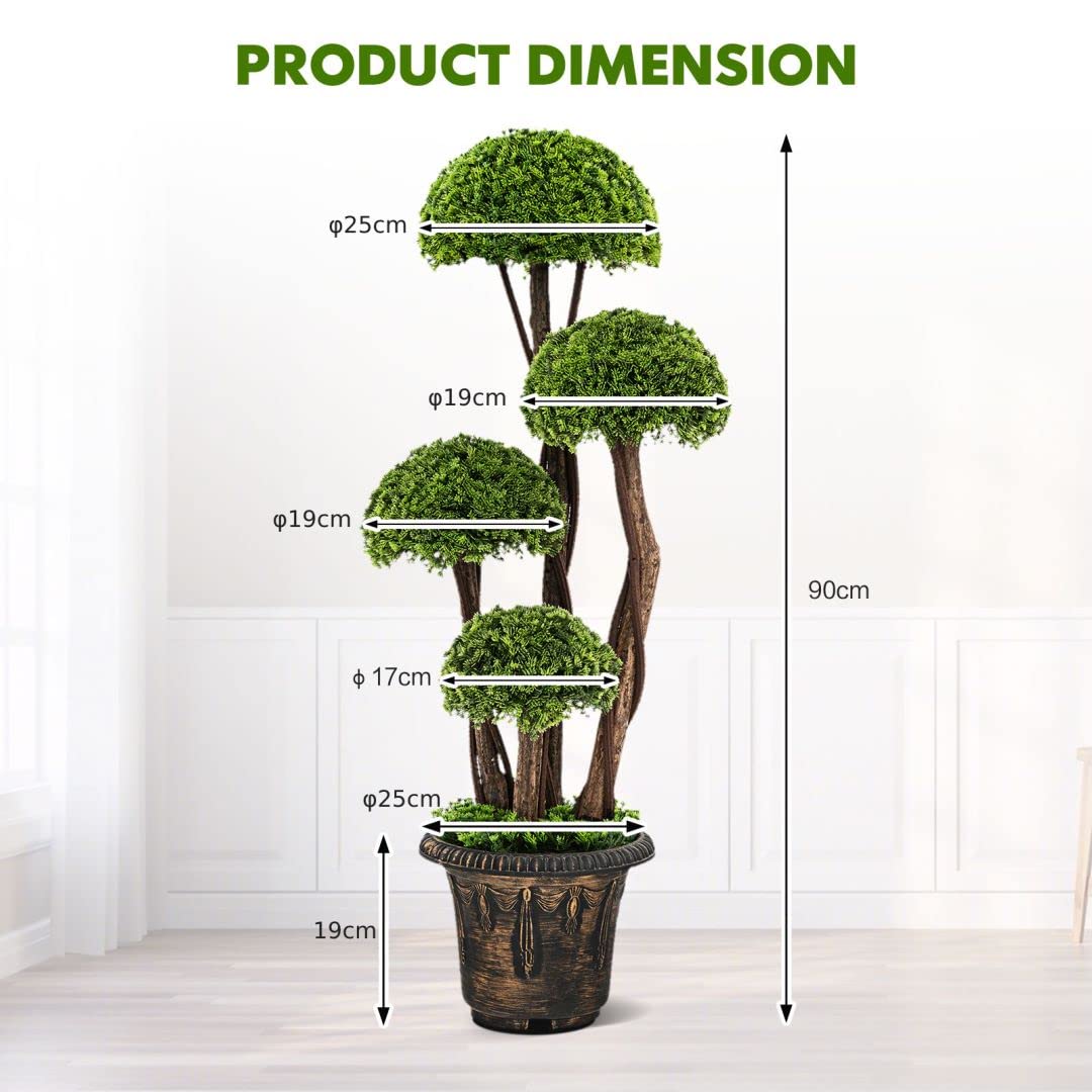 90cm Artificial Cypress Tree with Pot
