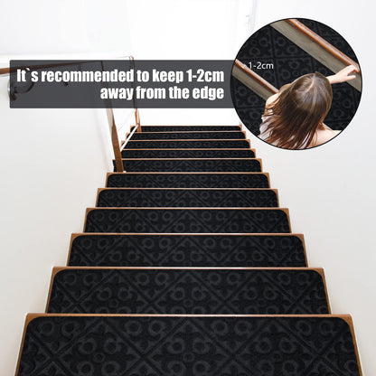 15 Pack Indoor Stair Runners Safety Rug with Reusable Adhesive