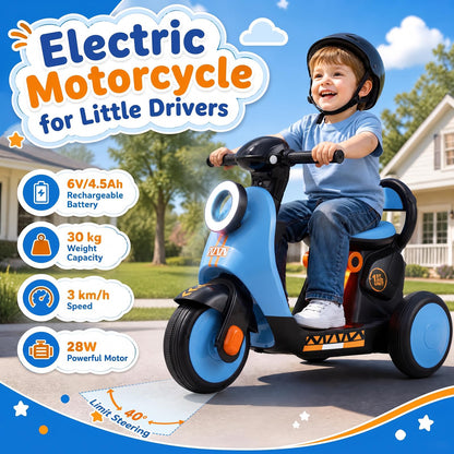 6V Kids Motorbike,Electric Ride On Motorcycle with Headlight