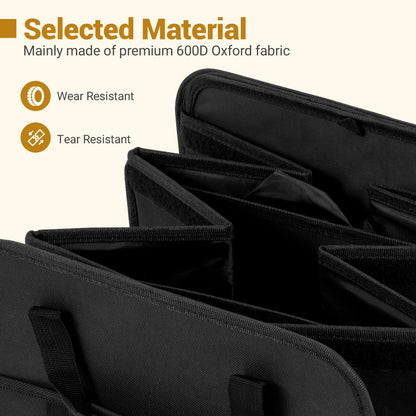 67 L Car Trunk Organizer with Lid 3-Compartment Portable Storage Box