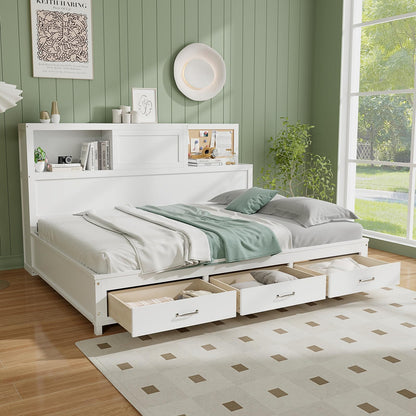 Daybed Frame with 3 Storage Drawers