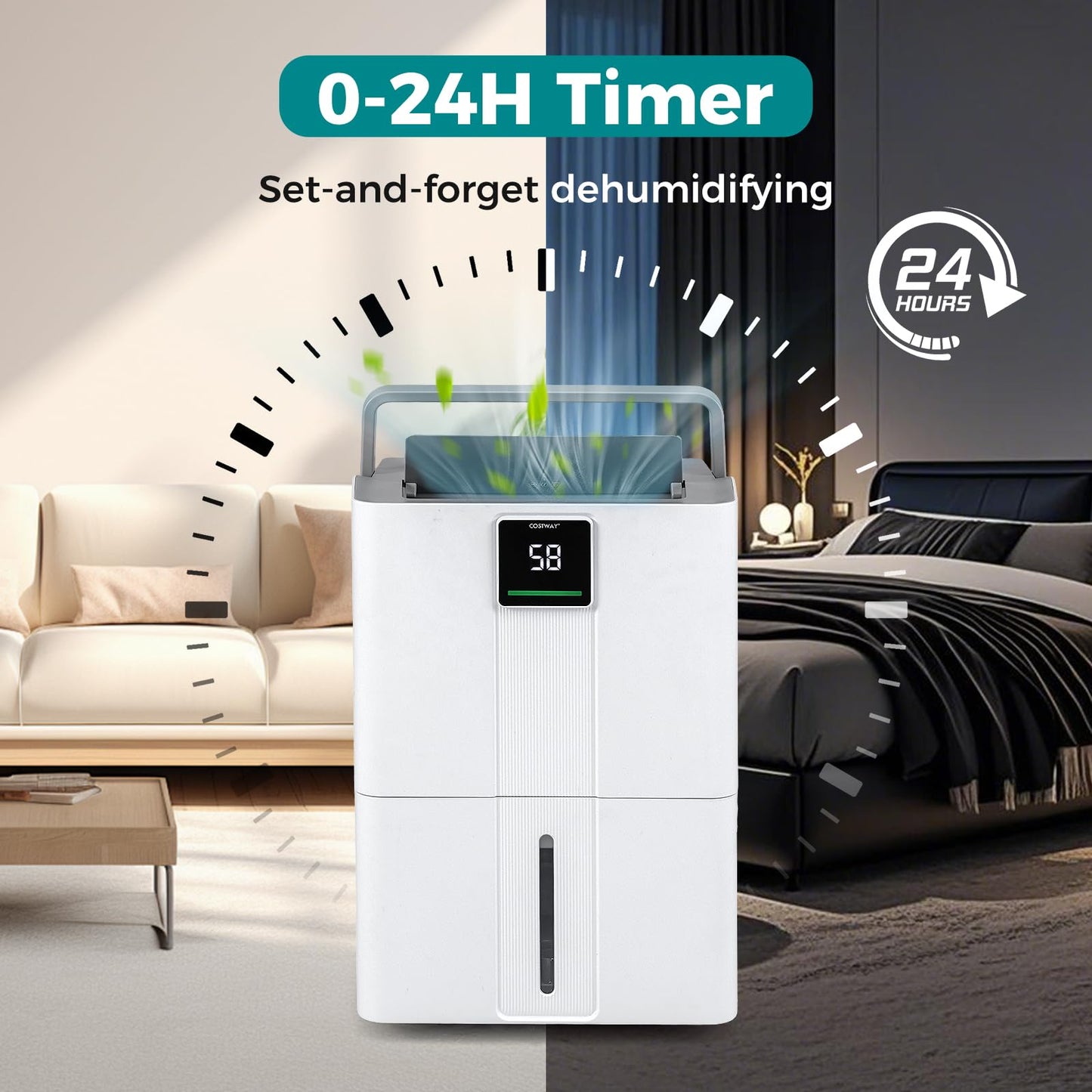 40L Dehumidifier for Home 50 M2 Portable Dehumidifier with 3 Modes