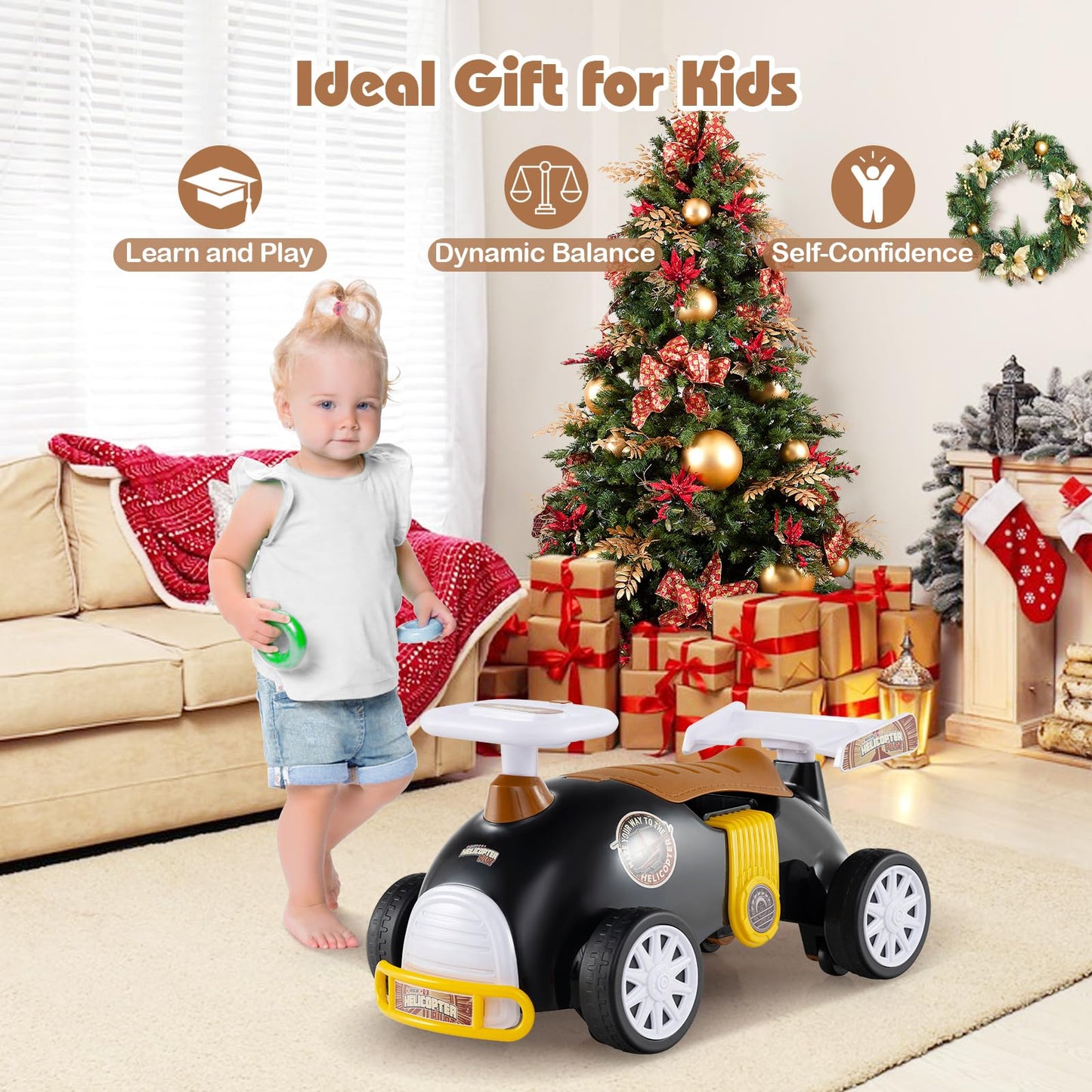 Ride on Push Car with Music, Under-Seat Storage