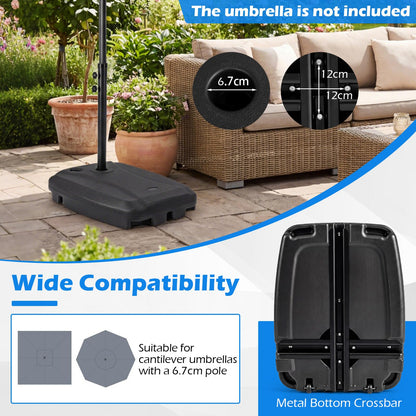 Cantilever Base Weight, Heavy-Duty Mobile Patio Parasol Umbrella Stand