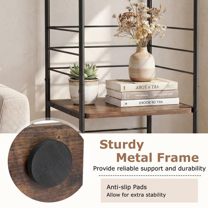 4-Tier Rotating Bookshelf, 360° Spinning Bookcase Tower with Swivel Base
