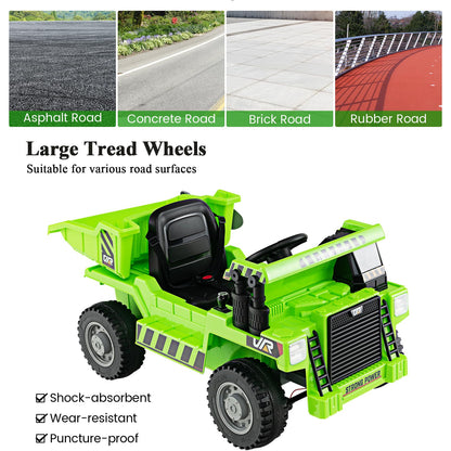 12V Kids Ride on Dump Truck with Electric Dump Bed