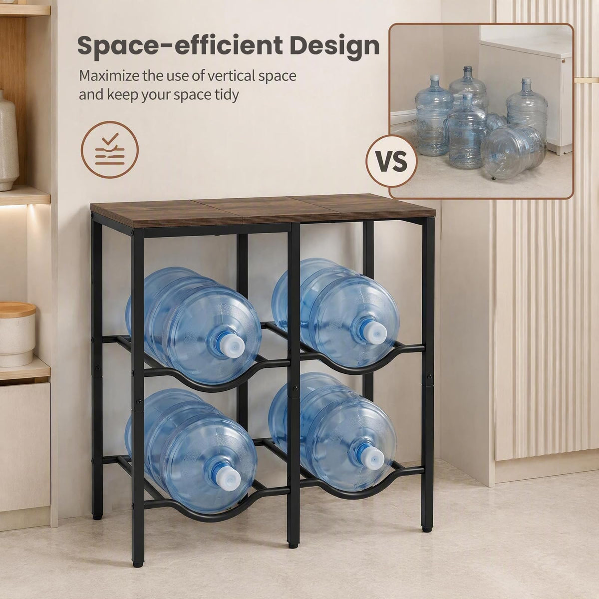 GiantexUK 4-Tray Water Jug Holder, 2-Tier Water Bottle Rack