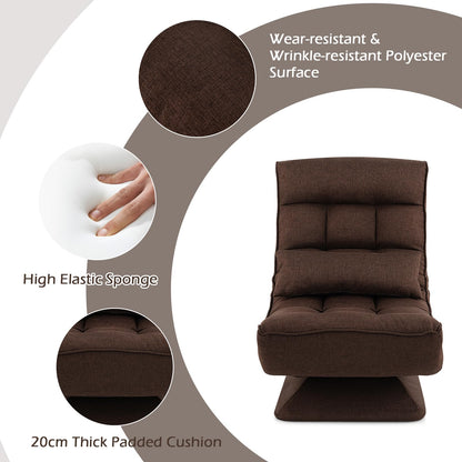 4-Position Adjustable Floor Chair with Swivel Base