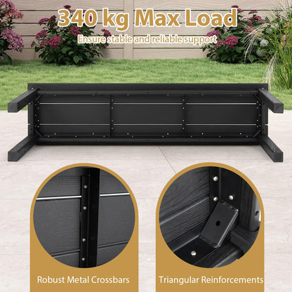 140CM HDPE Outdoor Bench Backless Patio Garden Bench for 2-3 People