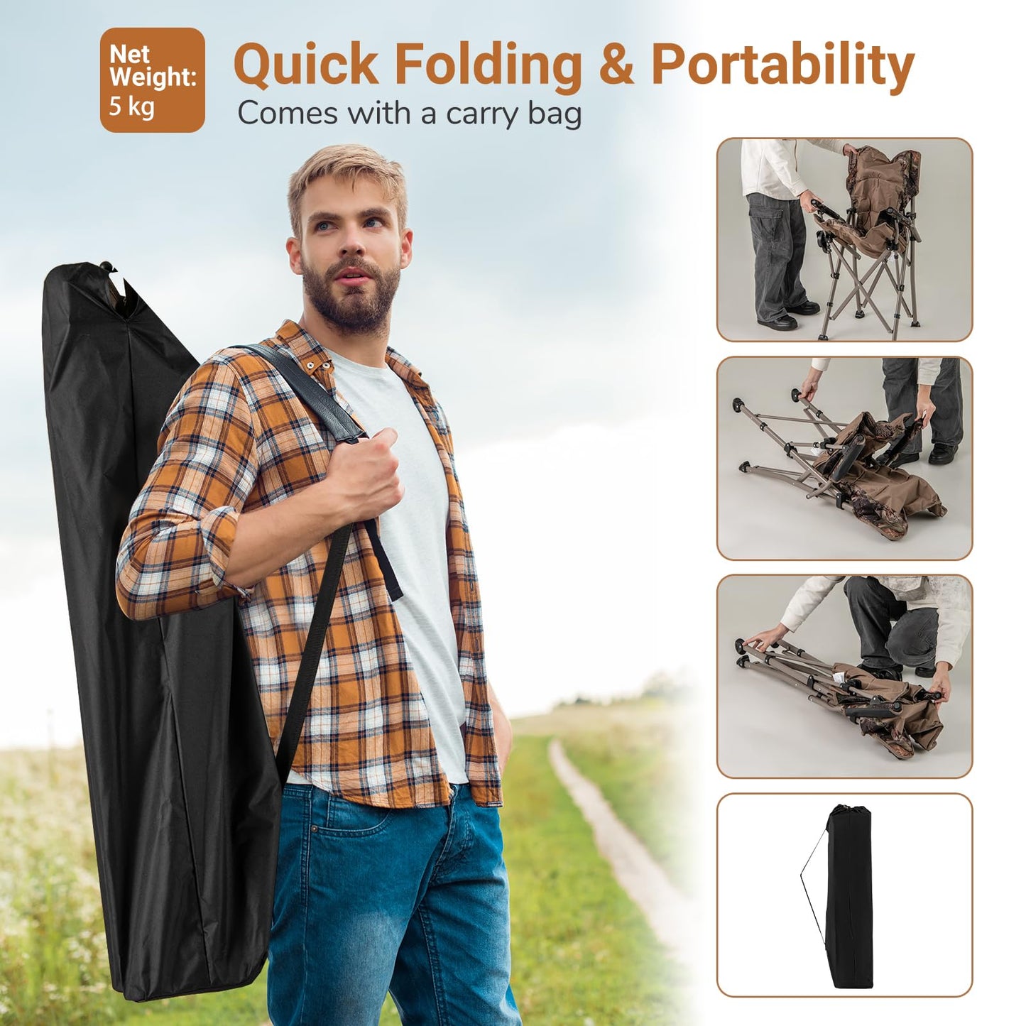 Lightweight Director Chair with Anti-Slip Feet & Cup Holder