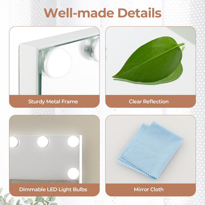 Hollywood Vanity Mirror with with 3 Color Lighting Modes for Tabletop