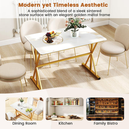 Sintered Stone Dining Table with Metal Frame