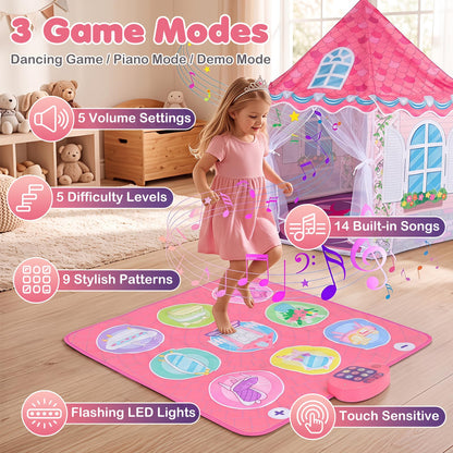 Kids Play Tent, Indoor Large Playhouse (with Dance Mat)