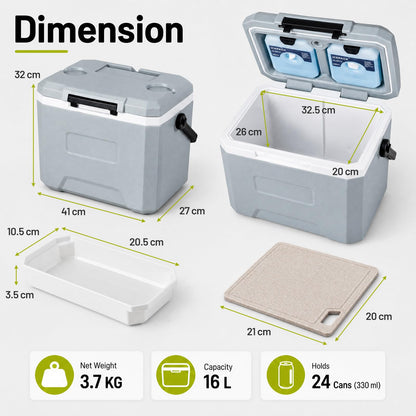 Hard Cooler Ice Chest Box for Cold/Hot Food & Drink