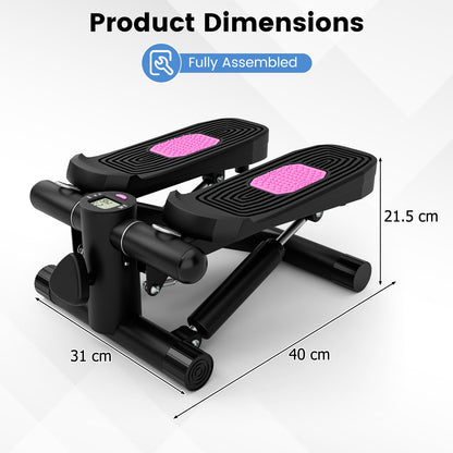 Mini Stepper for Workout Portable Hydraulic Stepper with Resistance Bands