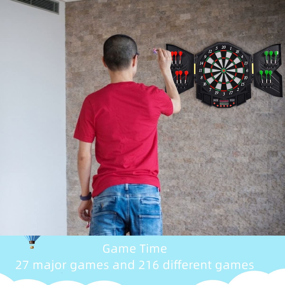 LED Dart Board with 216 Variations 12 Darts Included