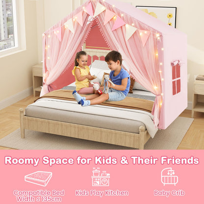 Kids Play Tent 3-4 Kids Large Play Tent House with Fabric and Screen Curtains