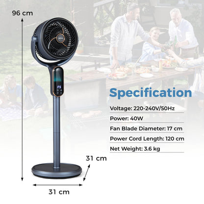 Oscillating Pedestal Fan, Height Adjustable Standing Fan with 8 Speeds