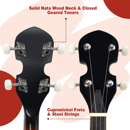 Full Size 5-string Banjo with 24 Bracket Remo Head