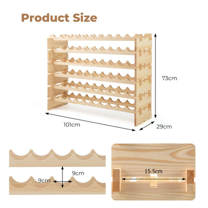 6 Tiers 60 Bottles Wine Rack with Tool-Free Assembly