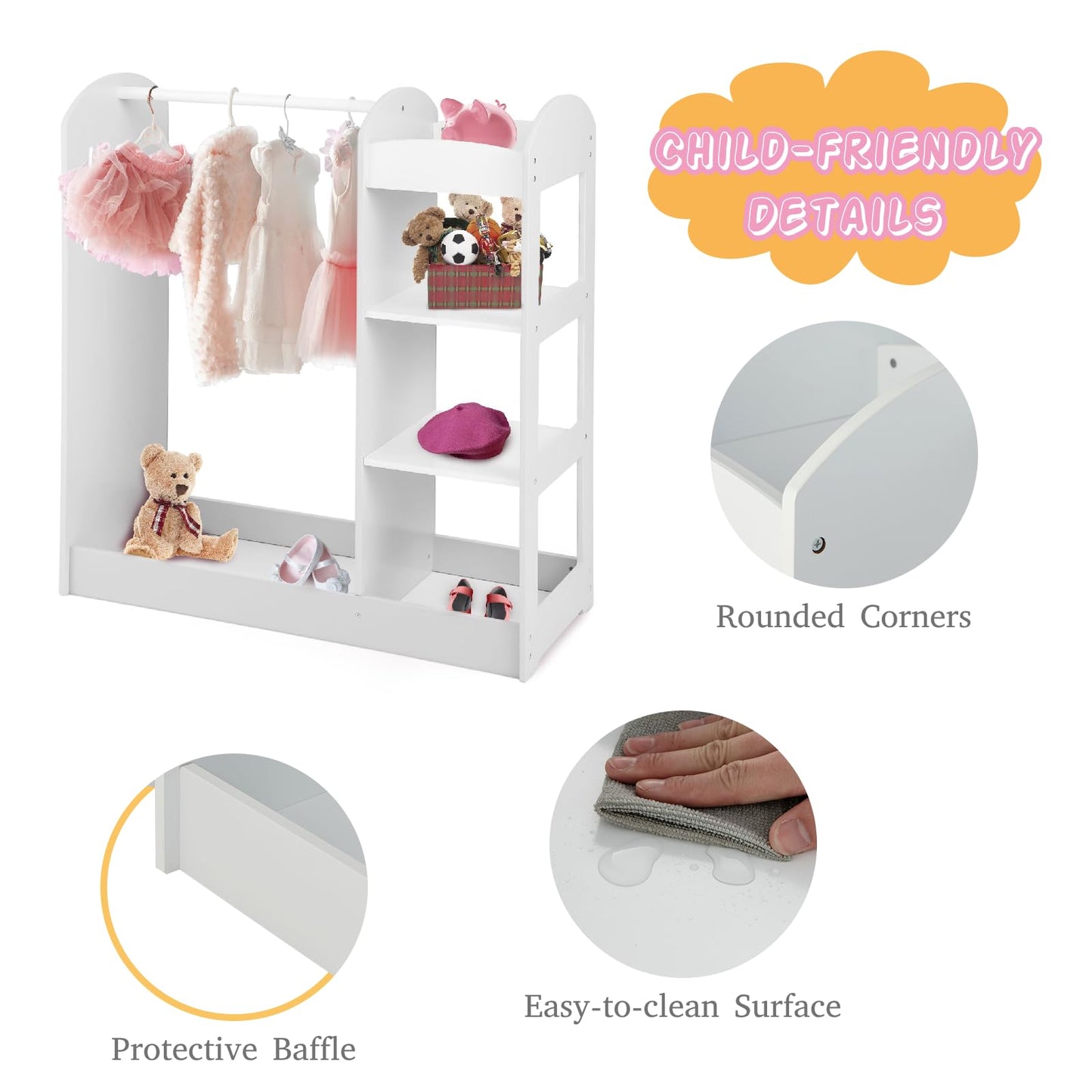 Kids Dress up Storage with Mirror