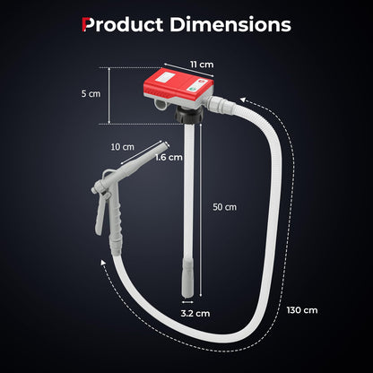 Fuel Transfer Pump with Nozzle for Flow Control & Stop, Battery