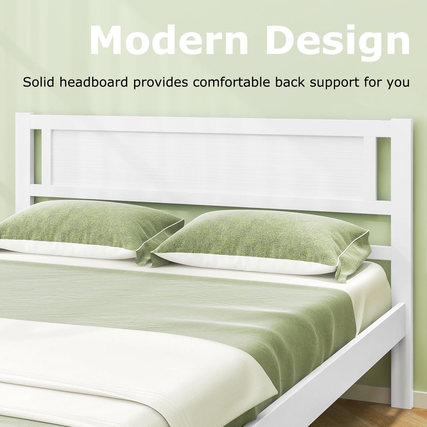 4FT 6 Double Size Bed Frame with 145cm Headboard & 22cm Under bed Storage