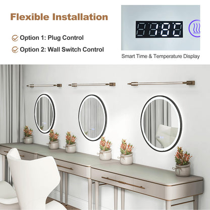 Lighted Bathroom Mirror with 3 Color LED Light Memory Function