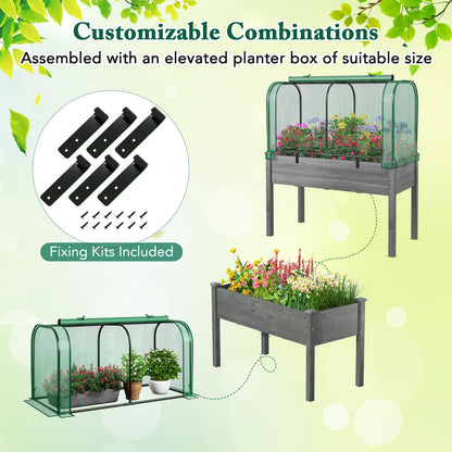Portable Garden Patio Greenhouse with Roll-up Zipper Door and Waterproof Sun-Protective PE Cover