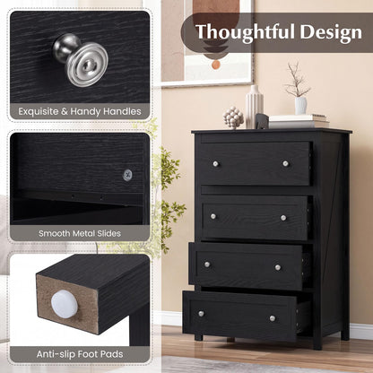 110cm Tall Storage Cabinet Chest of Drawers Clothes Organizer with 4 Drawers
