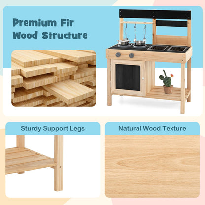 Mud Kitchen Playset with 2 Removable Sinks