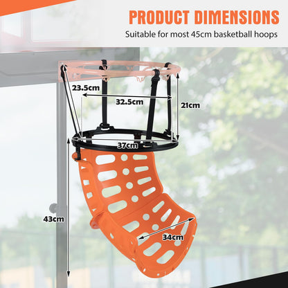360° rotating basketball rebounder with 4 tool-free hooks