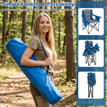 180kg Oversized Camping Chair, Portable Folding Chair with Carrying Bag