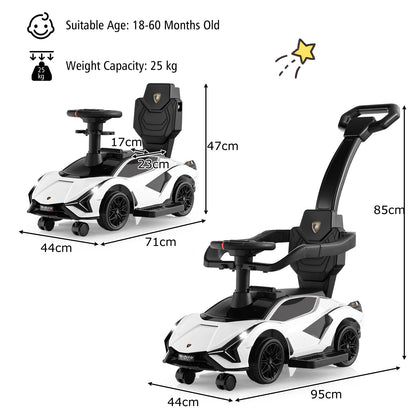 3-in-1 Ride On Push Car with Removable Guardrails and Handle