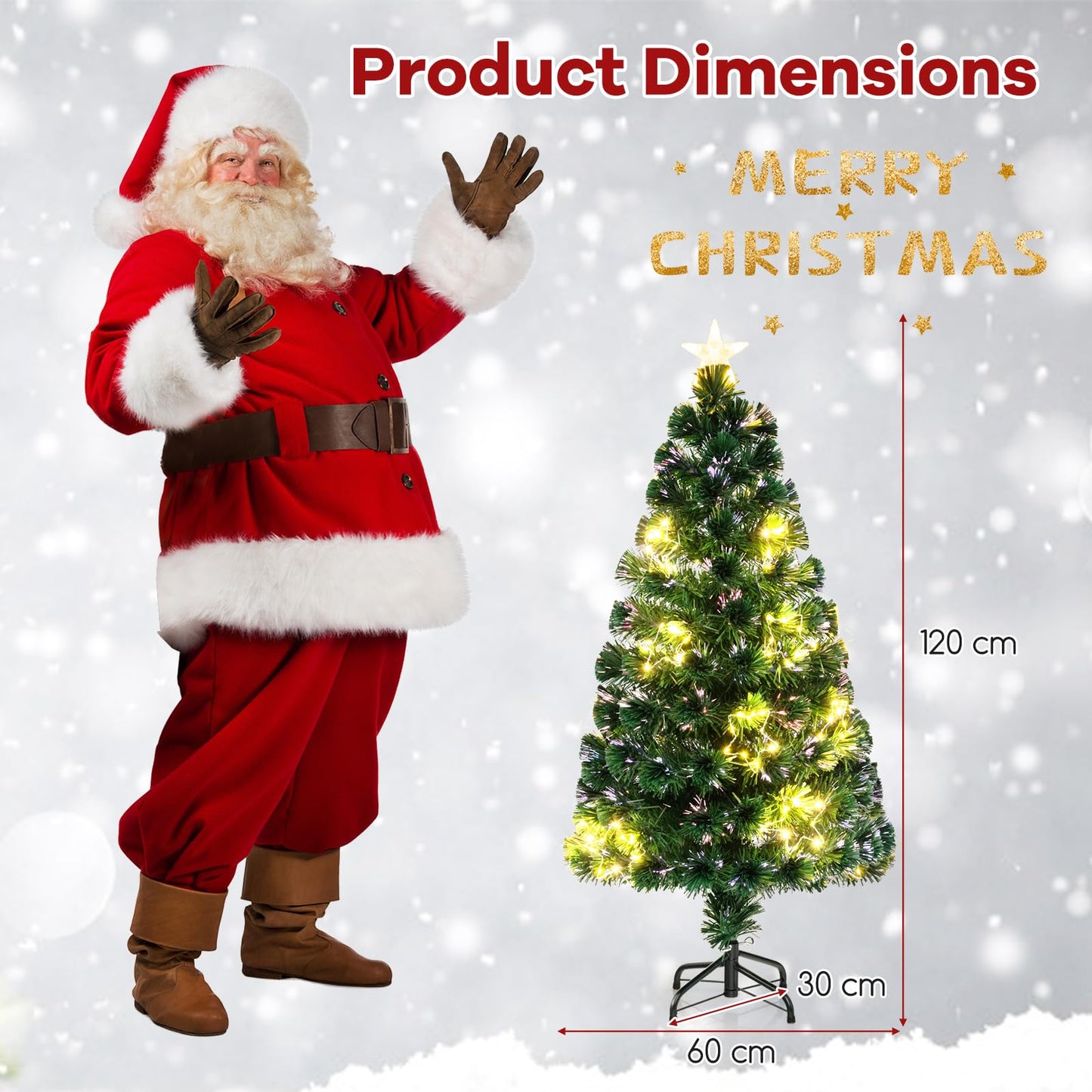 Optical Fiber Christmas Tree Pre-Lit Artificial Xmas Tree