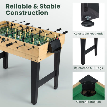 10-in-1 Combo Game Table Set with Foosball and Air Hockey