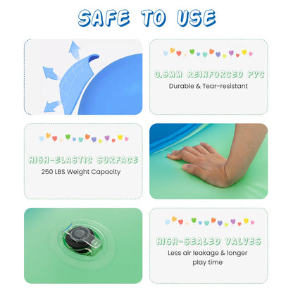 Inflatable Dome Rocker Bouncer for Kids with 6 Built-in Handles