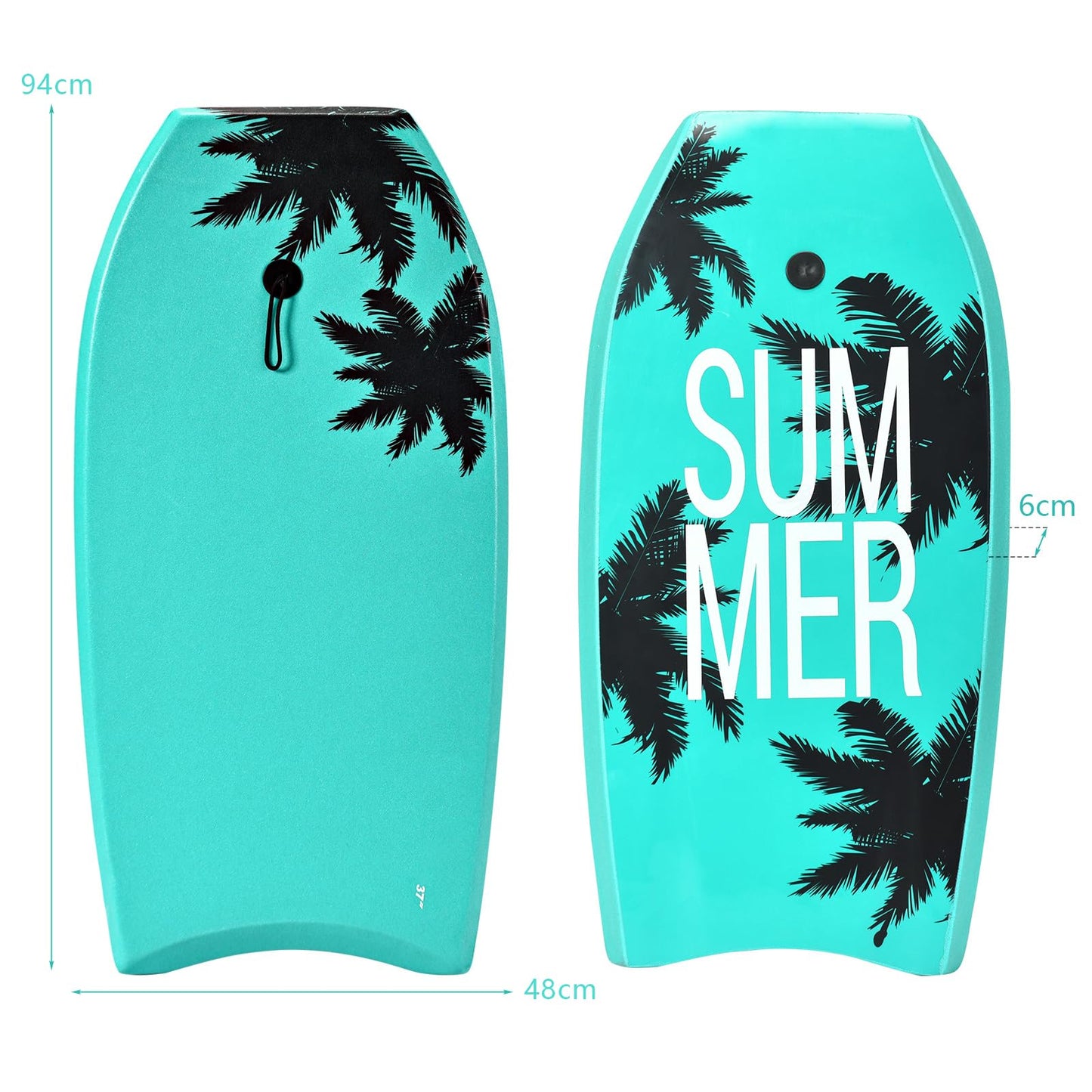 37'' Bodyboard, Lightweight Body Board with EPS Core, XPE Deck