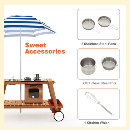 Outdoor Wooden Mud Kitchen for Kids Toddlers