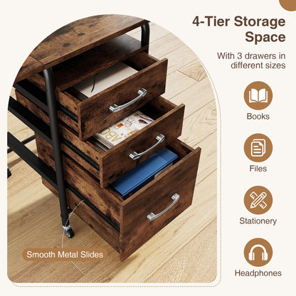 2-In-1 Folding Desk with 3 Drawers