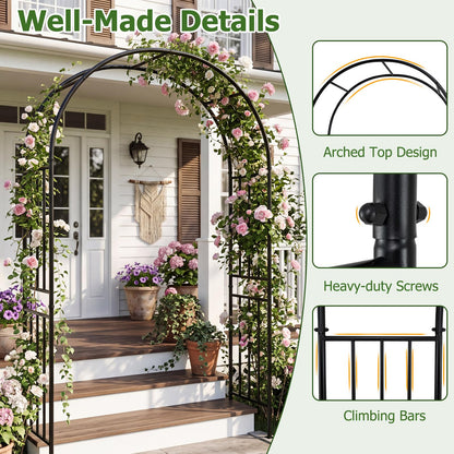 Metal Garden Arch, Large Archway Trellis Pergola Arbour for Rose Vines Climbing Plant, Patio Arbor Decoration Stand