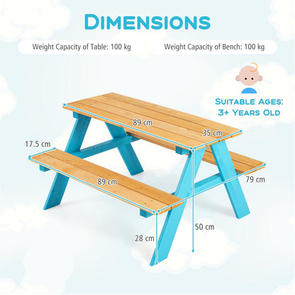 Fir Wood Children Garden Furniture with Benches