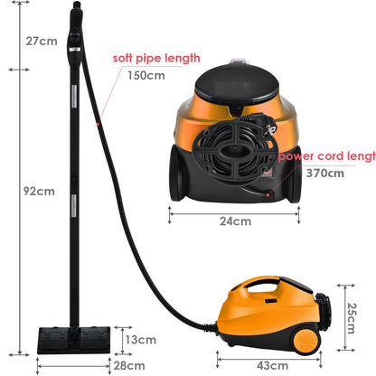 2000W Steam Cleaner, 1.5L Tank Portable Household Steam Mop with 20 Accessories